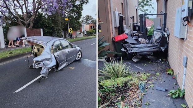 A Mazada was driving down Old Northern Road at Baulkham Hills at 7pm last night when it collided with another car. 