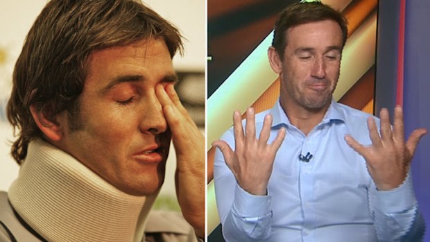 Andrew Johns speaks about the 2003 neck injury which caused him ongoing numbness