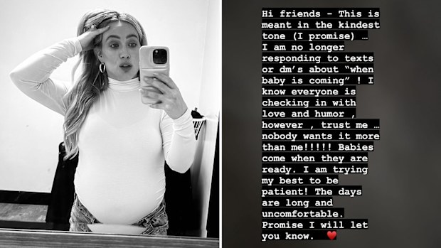 Hilary Duff shares message about her due date