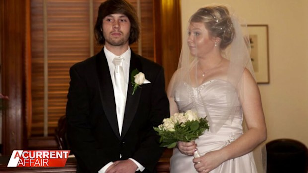 Matteo Pomponio and Courtney Montesalvo on their wedding day.
