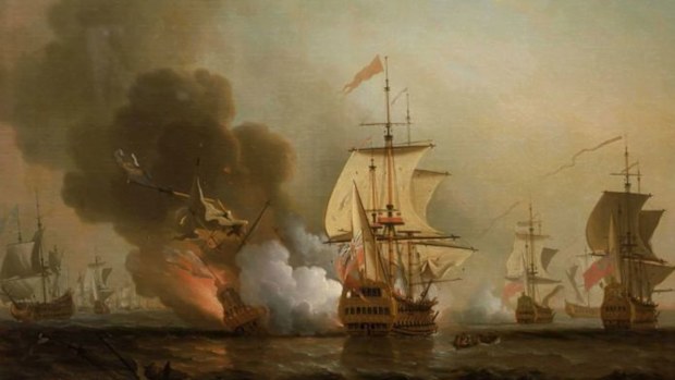 An 18th century oil painting shows the fate of the San Jose.