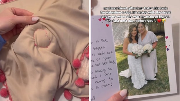 bridesmaid dress into baby gift Upcycling Bridesmaid Dresses into Baby Blankets for New Mothers