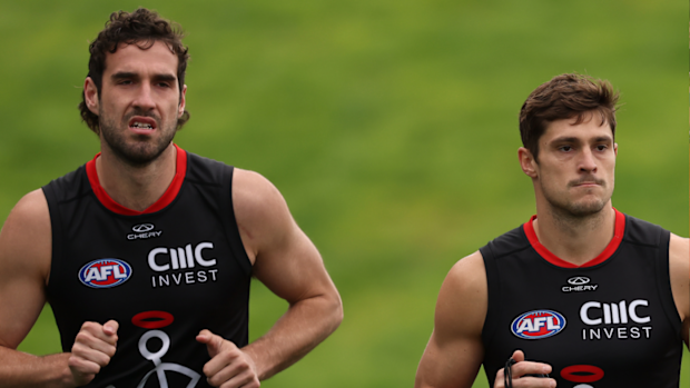 Max King and Jack Steele training in April.