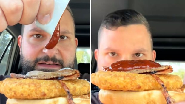 Ange Eats tries the unofficial maccas parmi burger 
