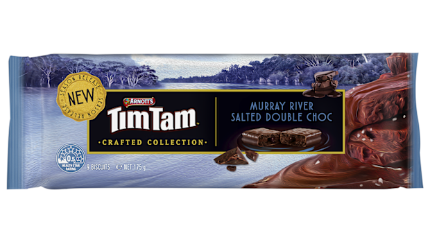 Arnott's new Murray River Salted Double Choc Tim Tam flavour