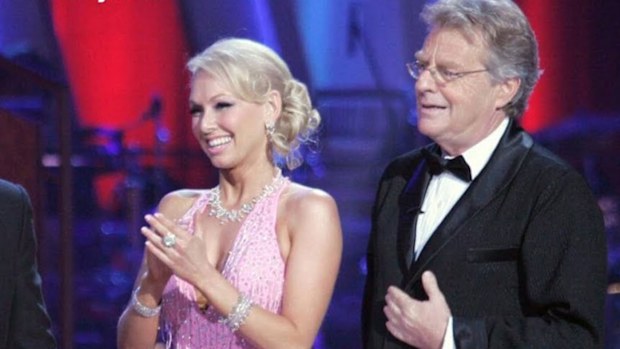 Jerry Springer competed on US Dancing With the Stars, with Australian dance partner Kym Herjavec (nee Johnson).