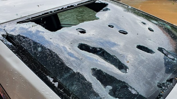 Canberra has been smashed by a huge hailstorm.