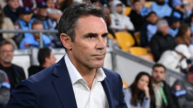 Blues coach Brad Fittler looks dejected after having the 2023 State of Origin series slip through his fingers.
