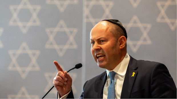 Former treasurer Josh Frydenberg at a memorial at Jewish Care in Prahran for the lives lost in the October 7, 2023 attacks. 