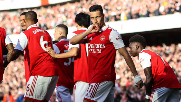 Arsenal's Gabriel Martinelli scored his team's first goal just 58 wickets into the match against Liverpool