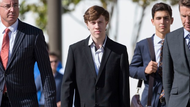 Joshua Thorburn arrives in court after pleading guilty to perjury and obstruction of justice following the death of his foster sister, Tiahleigh Palmer. (AAP)