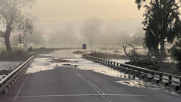 Flash flooding is seen in Gunnedah, NSW after a weekend soaking. 