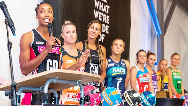 Guscoth at the Super Netball launch
