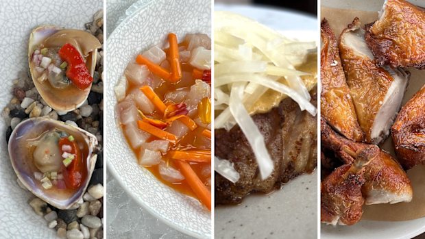 This is less than half of the dishes we tried, please note the glazed pork (second right) with papaya and coconut is sensational. 