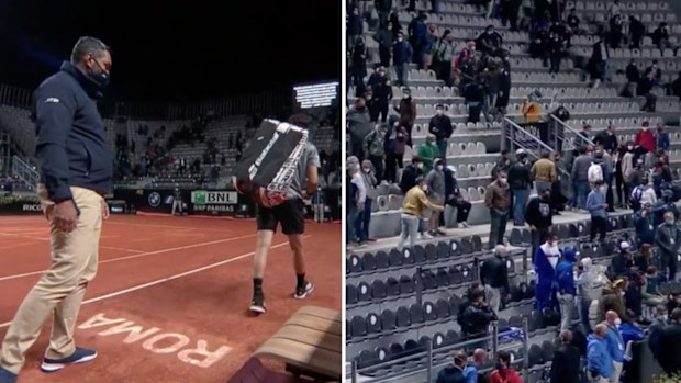 Crowds are sent home from the Italian Open as Rome's COVID-19 curfew cuts in.