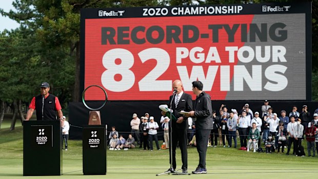 Tiger Woods after winning the Zozo Championship