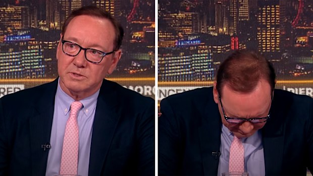 Kevin Spacey breaks down in TV interview.
