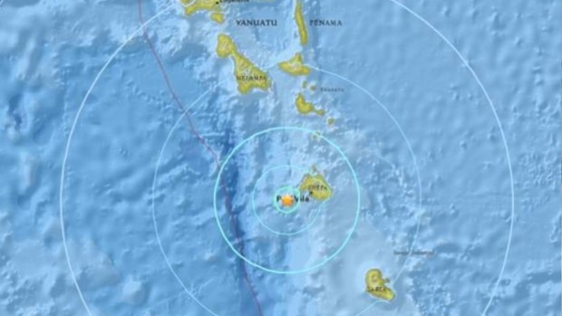 The epicentre of the earthquake. (USGS).