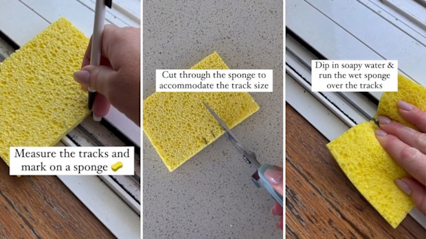 Cleaning hack sliding door tracks