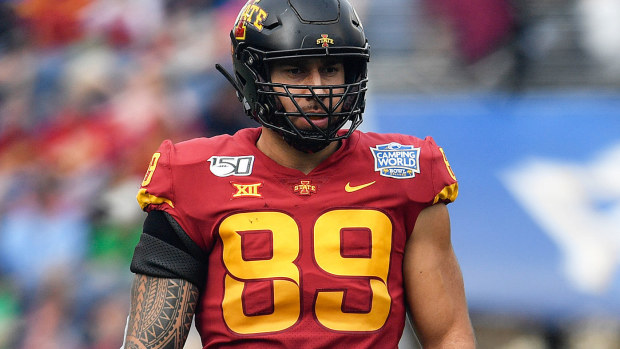 Iowa State Cyclones defensive end Matt Leo (89) 