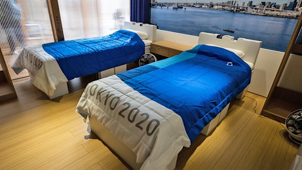 A general view of the athletes' room