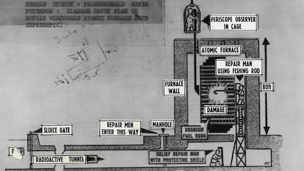 A diagram released at the time showed efforts to put out the fire.
