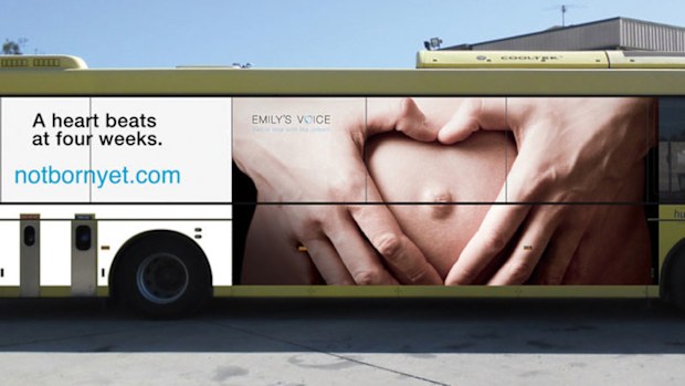 The same ad was removed from the side of buses in Newcastle last month.