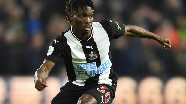 Christian Atsu in action for Newcastle United in 2020.