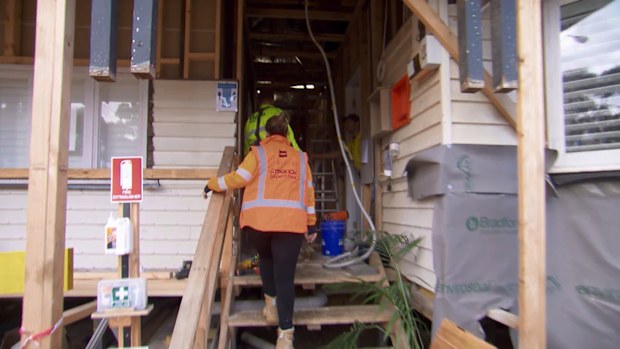 The Block's Sarah speaks about the 'aggressive' clash she had with a tradie on site
