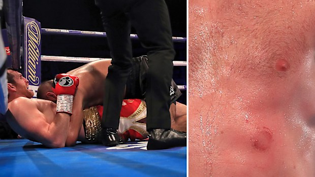 David Price (left) and Kash Ali compete in the Heavyweight contest at the M&S Bank Arena