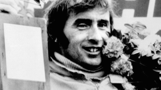 Jackie Stewart after winning the 1972 Canadian Grand Prix.