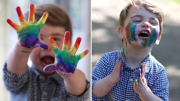 Prince Louis with paint on his face instagram v reality