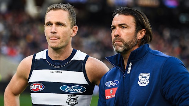 Joel Selwood and Chris Scott