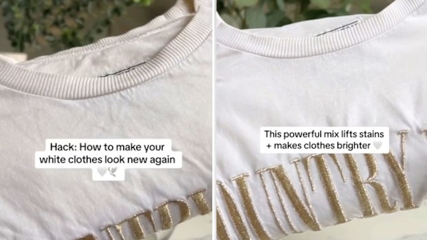 Laundry hacks: Home hacks queen's 'go-to' method transforms dull shirt back  to bright white | Nine.com.au