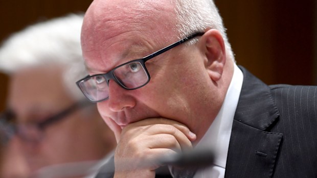 Attorney-General George Brandis gives evidence at senate estimates. (AAP)