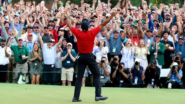 Tiger Woods at the 2019 US Masters.
