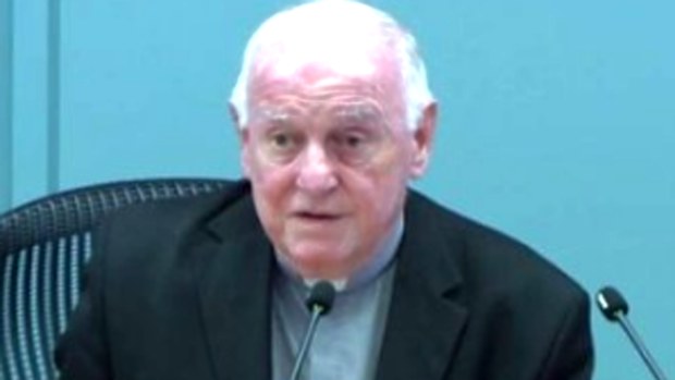 Monsignor John Usher testifying at the child sex royal commission. 