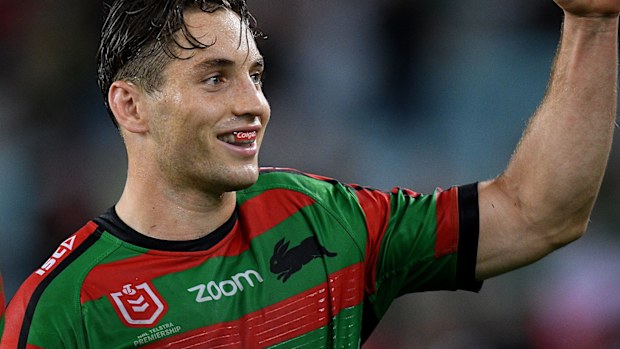 Cameron Murray celebrates South Sydney's semi-final win over Manly.