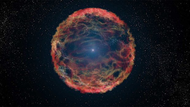 A NASA depiction of a supernova star.