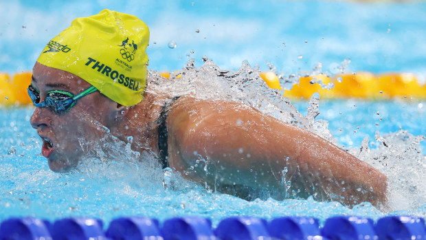 Brianna Throssell in action in the women's 200m butterfly at the Tokyo Olympics.