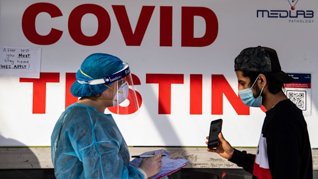 A man in Sydney is tested for coroanvirus.