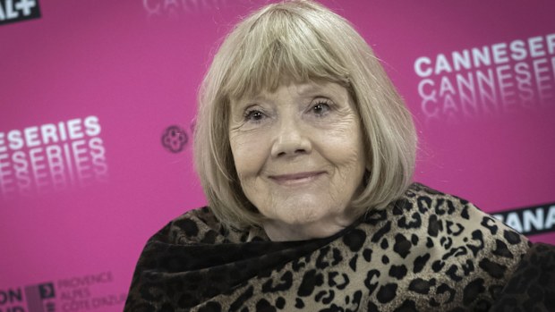 Dame Diana Rigg attends her masterclass during the 2nd Canneseries International Series Festival : day two on April 06, 2019 in Cannes, France