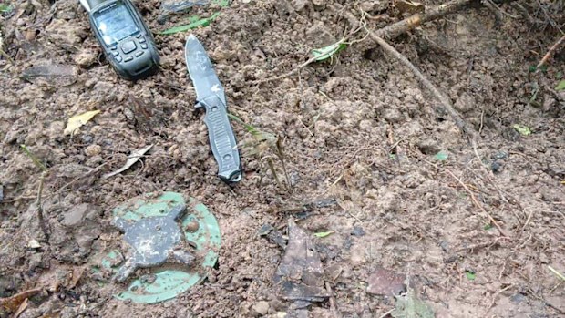 An anti-personnel landmine near the Thailand-Cambodia border.