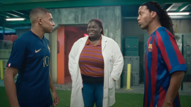 Kylian Mbappe and the 2006 version of Brazilian legend Ronaldinho face off in the 'Footballverse'