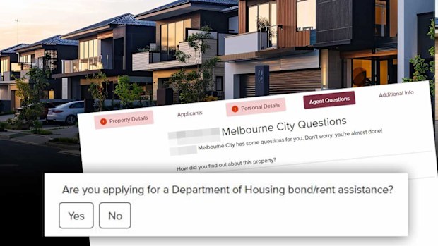 A screenshot showing the bond question being asked in a rental application form. 