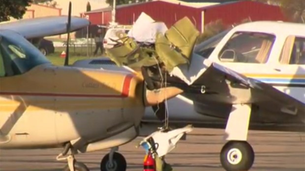 The planes on the tarmac at Adelaide airport. (Nine News)