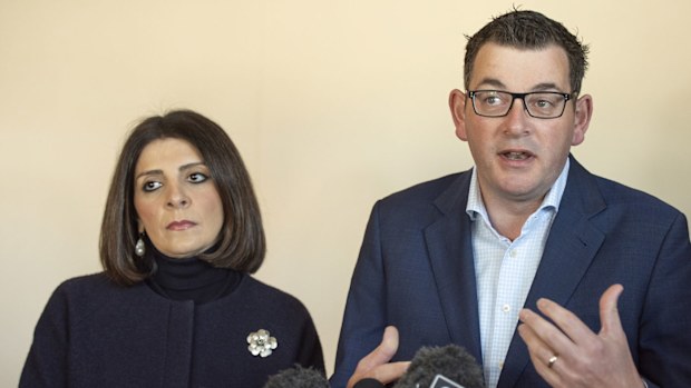 Victorian Premier Daniel Andrews and Consumer Affairs Minister Marlene Kairouz.