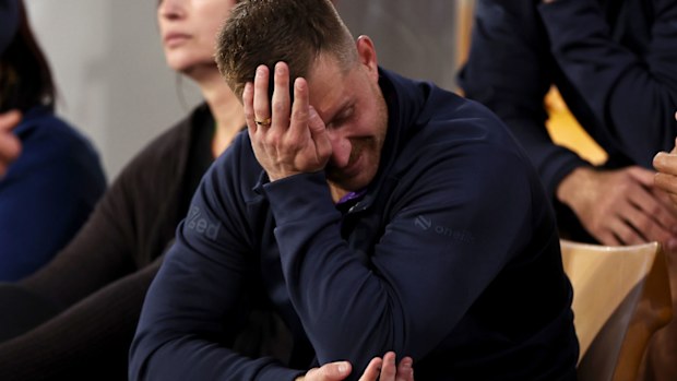 Cameron Munster pictured at Suncorp Stadium after limping off with an injured groin.