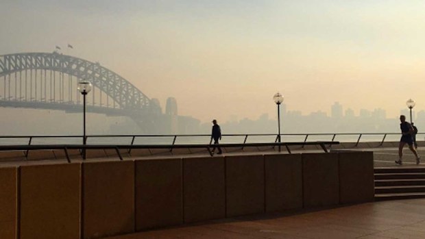 A smoky haze over Sydney Harbour. (@alisha_lee_93)