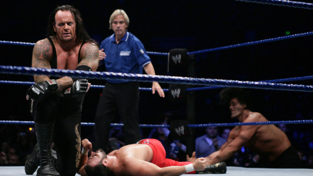 The Undertaker competing in Sydney, Australia, during a WWE event in 2008. 